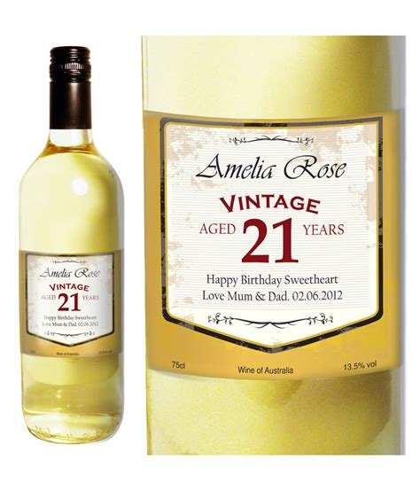 White Wine Vintage Age Label Just For Ts