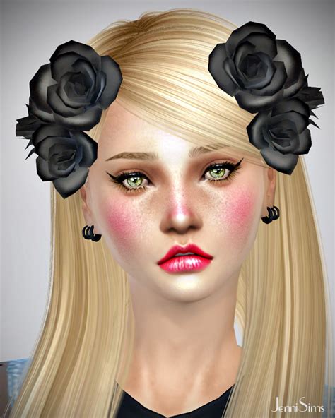 Jennisims Downloads Sims 4 Sets Of Accessory Flowers For Hair