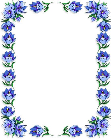 Blue Flower Borders And Frames