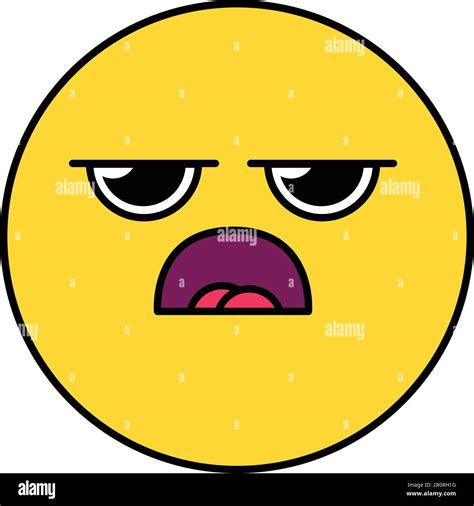 Grumpy Frown Emoji Illustration Upset Tired Emoticon Emotion