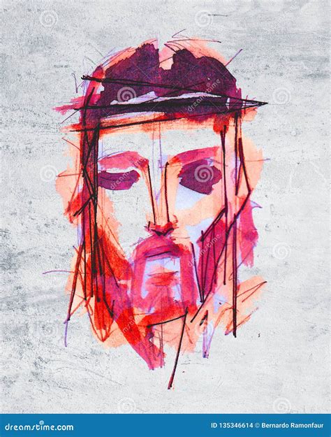 Jesus Christ Face At His Passion Stock Illustration Illustration Of