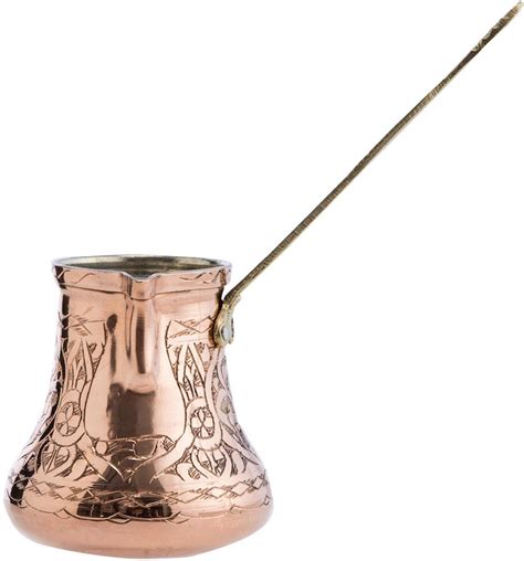 CopperBull 2016 Design Heavy Duty Engraved Copper Turkish Greek Coffee