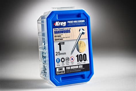 Kreg 6 X 1″ Pocket Hole Screws Fine Thread 100 Ct The Woodsmith Store