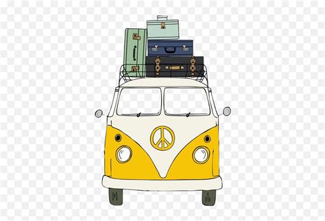 Roadtrip Bus Yellow Yellowbus Peace Luggage Trip Wheels Peace Van On