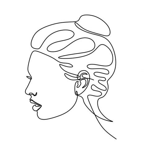 Want to discover art related to facereference? Abstract Girl Face Continuous One Line Drawing Minimalism ...