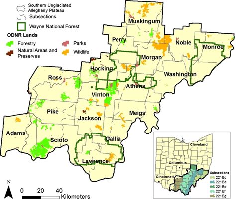State Of Ohio And The 17 County Region Of Study In