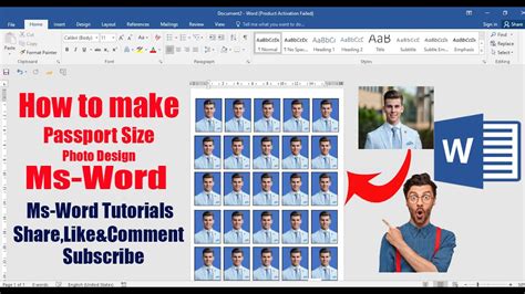 How To Make Passport Size Photo In Microsoft Word Ms Word