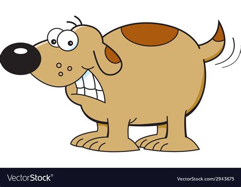 Cartoon Dog Wagging Tail Royalty Free Vector Image