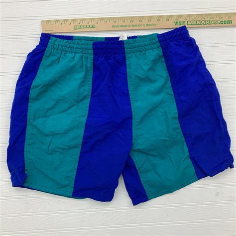 athletic works mens blue stripped swimming trunks men… gem