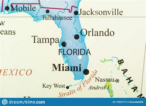 Map Of United States Focus On The State Of Florida Stock Image Image