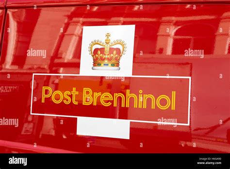 Royal Mail Delivery Van With Welsh Post Brenhinol Livery Cardiff Wales