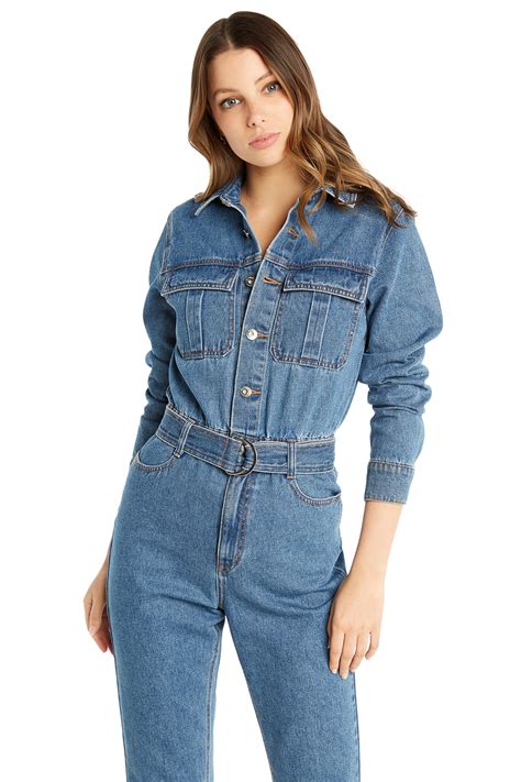 Classic Denim Jumpsuit Ladies Clothing And Playsuits And Jumpsuits Bardot