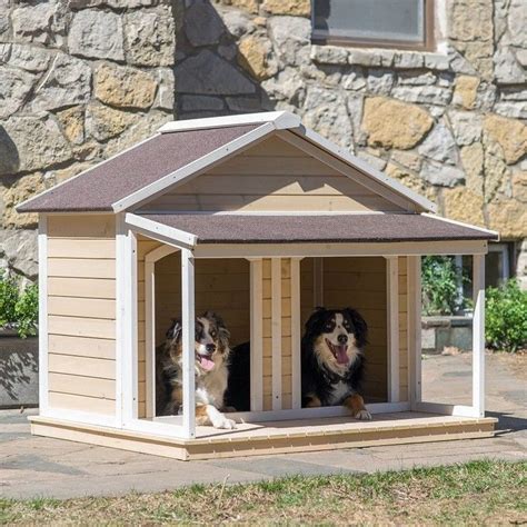 Xl Dog House 2 Dogs Extra Large Kennel Wood Insulated Duplex Pet