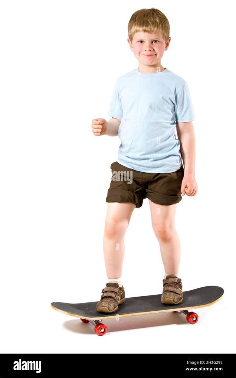 Boy With Skateboard Stock Photo Alamy