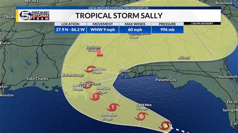 Sallys Track Shifts East Hurricane Watches And Tropical Storm