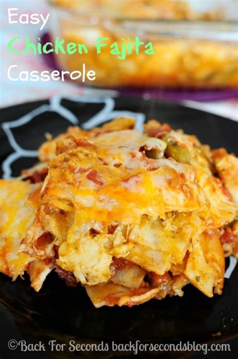 You can broil your fajita chicken casserole for 2 minutes at the end to crisp up the top if you like. Easy Chicken Fajita Casserole - Back for Seconds