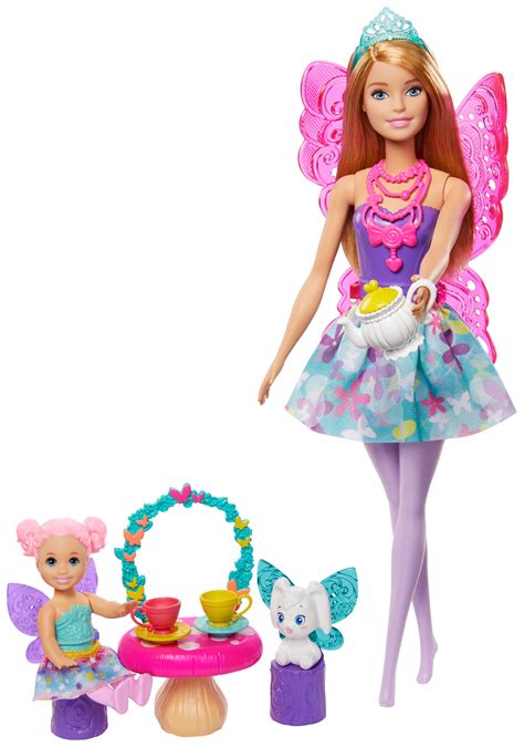 barbie dreamtopia tea party playset w ith barbie fairy doll and accessories