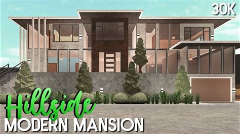 Roblox Bloxburg K Hillside Modern Mansion No Large Plot Youtube