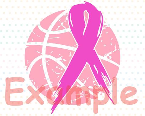 Basketball Tackle Breast Cancer Svg Awareness Ribbon Svg Play Etsy