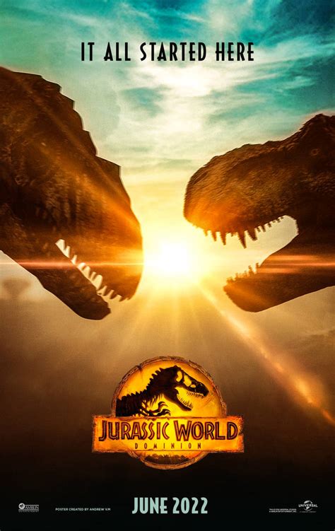 Jurassic World 3 Dominion Poster 2022 Trex Vs Giga By Andrewvm On Deviantart