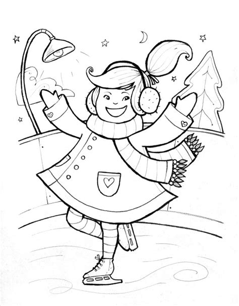 Kids Ice Skating Coloring Pages Coloring Home