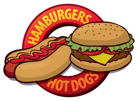 Photo About A Hamburger Hot Dog Sign For A Barbeque Or Event