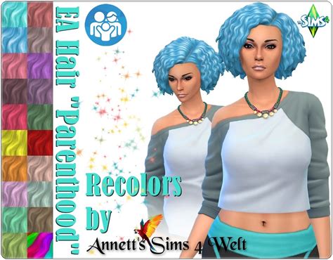 Sims 4 Ccs The Best Ea Hair Parenthood Recolors By Annett85