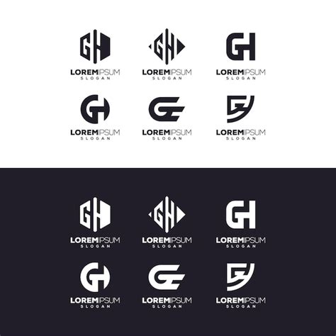 Diseño de logotipo letra gh Vector Premium