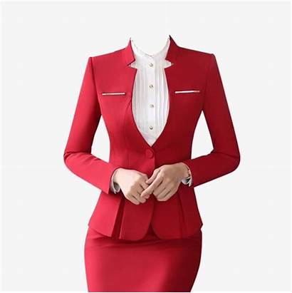 Suit Professional Clipart Formal Skirt Collar Wear