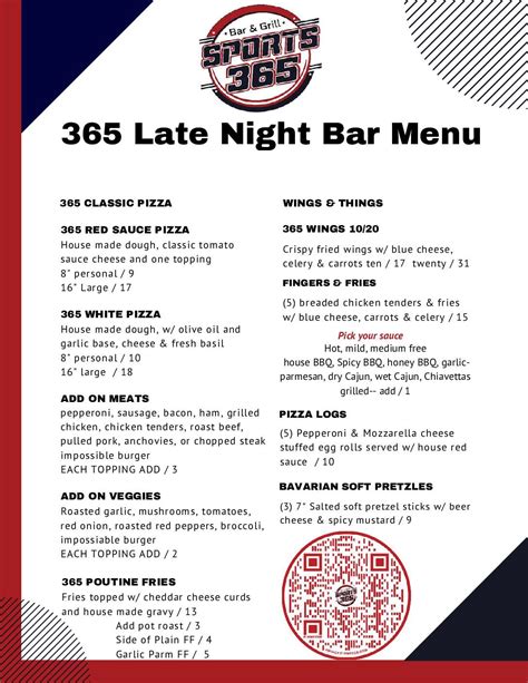 Late Night 365 Bar Menu 3 Final Sports 365 Bar And Grill Sports
