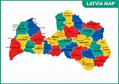 Latvia Map of Regions and Provinces - OrangeSmile.com