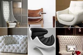 Contemporary White Leather Chairs 