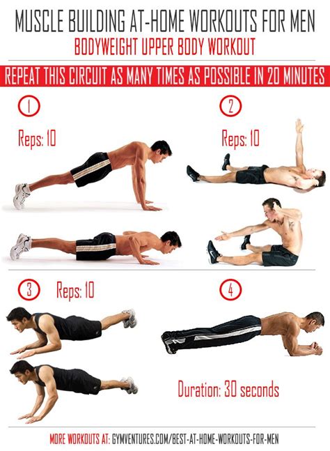Lower your body until face almost touches. At-Home-Workouts-for-Men---Bodyweight-Upper-Body-Workout ...