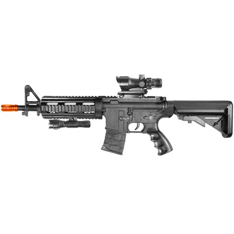 Heavy Weight Short Barreled M4 Airsoft Spring Rifle With Fla