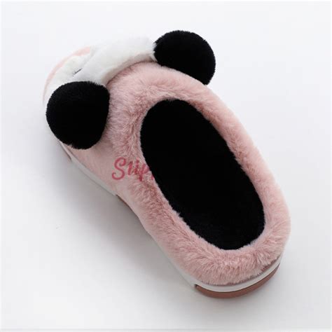 Cute Panda Slippers For Kids And Toddlers Fuzzy House Slippers