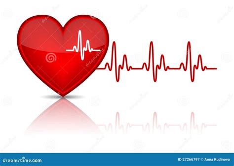 Heart With Heartbeat Electrocardiogram Stock Vector Illustration Of