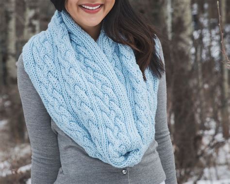 Braided Easy Cable Knit Infinity Scarf Pattern Knitting Things
