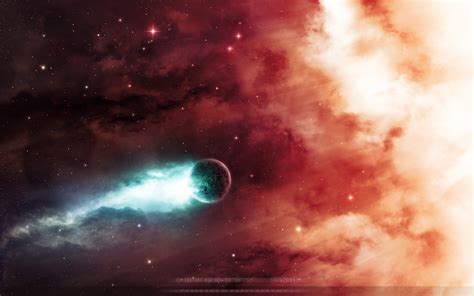 Wallpaper Digital Art Planet Sky Stars Space Art Nebula