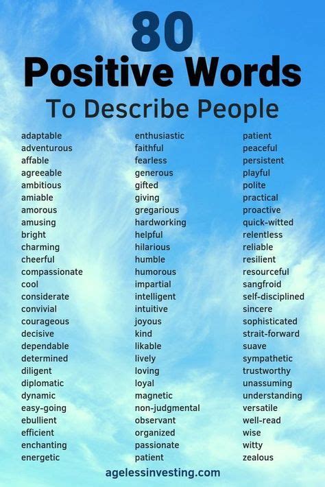 Positive Describing Words For Someone You Love