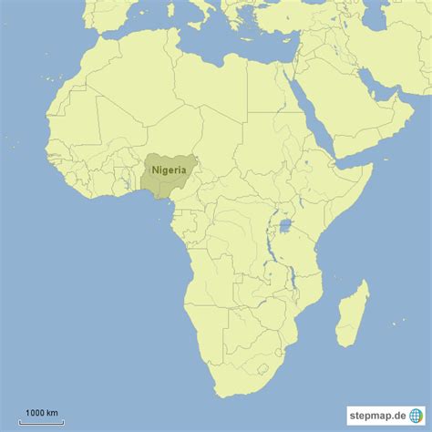 République du burundi, buʁundi or byʁyndi. StepMap - Afrika - Nigeria - Landkarte für Nigeria