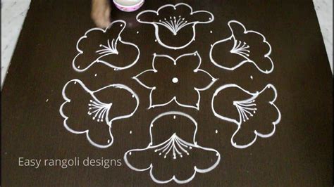 Simple Kolam Designs With 11 Dots Beautiful Flower Muggulu Designs Latest Easy Rangoli