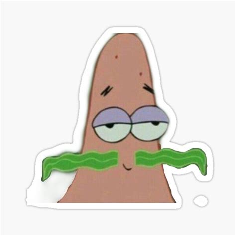 Patrick Spongebob Seaweed Mustache Sticker For Sale By Teenagedesign