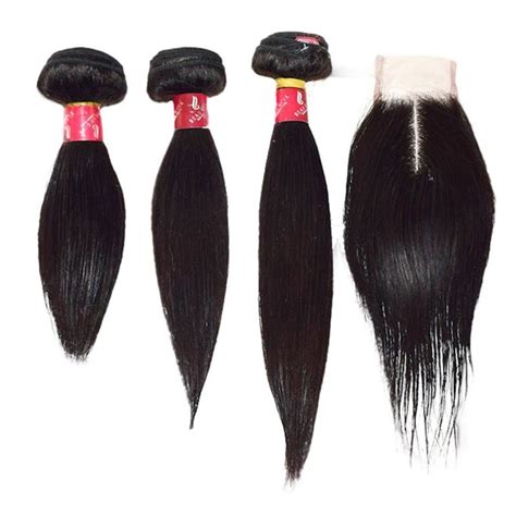 Blkt 101214 Inches Brazilian Weave And Closure Value Pack 4pcs