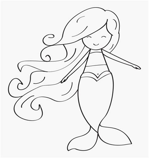 Simple Mermaid Drawing Tail Coloring Book At Getdrawings