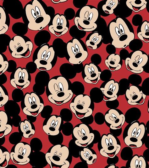 Logo Discover Disney Mickey Mouse Fleece Fabric 59 Tossed Mickey Heads