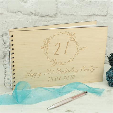 Personalised Wooden Engraved Birthday Party Guest Book By Love Lumi Ltd