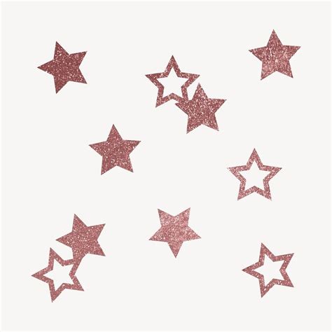 Pink Aesthetic Stars Sticker Glittery Free Psd Rawpixel