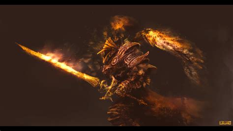Angel With A Sword Which Is On Fire By Juhupainting On Deviantart
