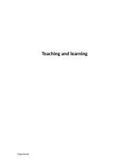 Teaching And Learning Docx Docx Teaching And Learning Type Here