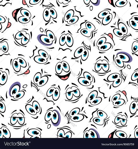 seamless cartoon smiley faces characters pattern vector image by seamartini cartoon smiley
